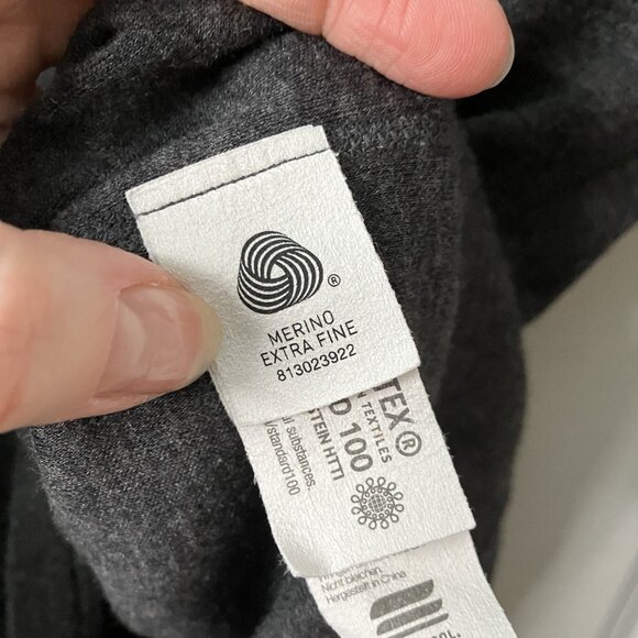 Meriwool Base Layer Sweater Mens XL Gray Outdoor Gorpcore Merino Wool Knit - Picture 3 of 10